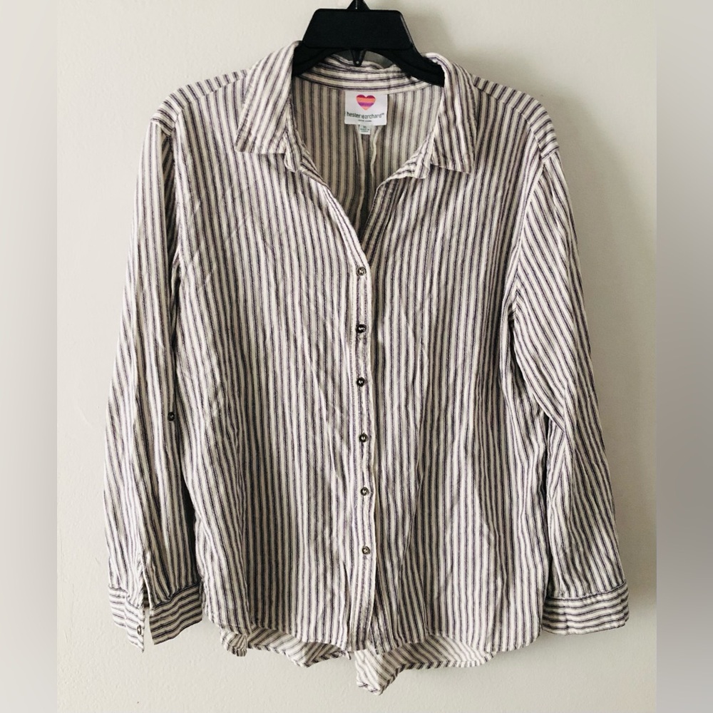 Hester & Orchard Striped Button-Up Shirt